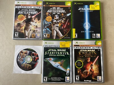 6 XBOX Star Wars Games Battlefront Jedi Outcast Knights Old Republic Starfighter