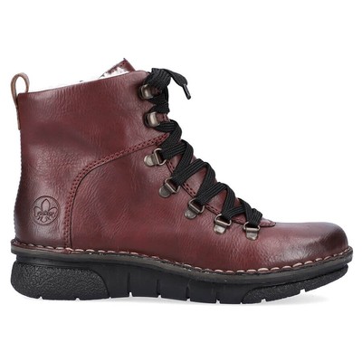 Comfortable boots for women insulated maroon Rieker 73356-35 red