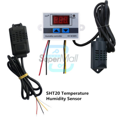 DC 12/24V AC 220V W3005 LED Humidity Controller Hygrometer &SHT20 Transmitter
