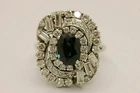 2.00 Ct Oval Cut Simulated Sapphire Cluster Wedding Ring 14k White Gold Plated