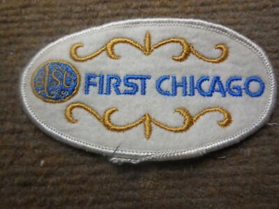 Vintage First Chicago ( Bank ) Felt Advertising Patch