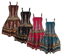 New Fair Trade Floral Rayon Summer Dress 12 14 16 18 20 22 24 26 Hippy Boho