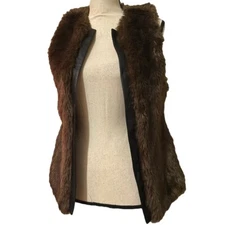 Sanctuary Clothing XS vest women’s faux fur with two inside pockets faux leather