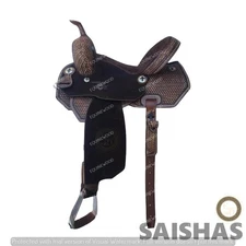 Premium Barrel Racing Western Leather Saddle Set Hand Tooled with Free Tack