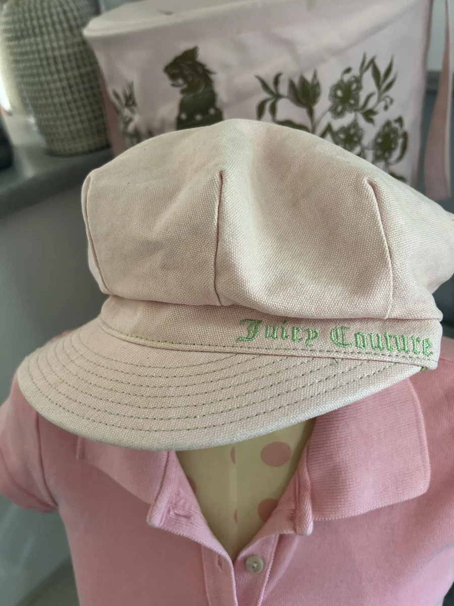 NWT JUICY COUTURE Scottie Dog Logo Pink Terry Bucket Hat Beach Sun Vintage Rare! Vintage Juicy Couture Hot Pink Ruffle Terry Cloth/Leather  main image 4