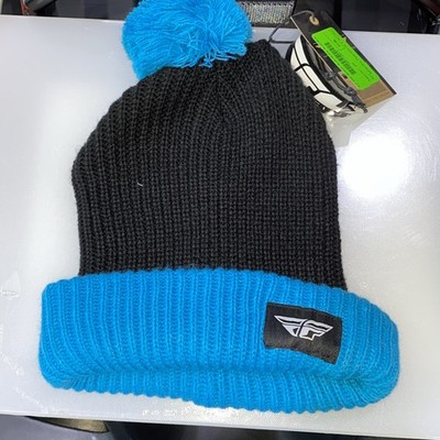FLY Racing Pom Beanie - Blue/Black 351-0821
