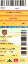 Arsenal v Sheffield United 18/01/20 Premier League Ticket