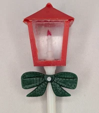 Vintage Lamp Post Cake Topper Decoration Candlelight Mistletoe Christmas Theme