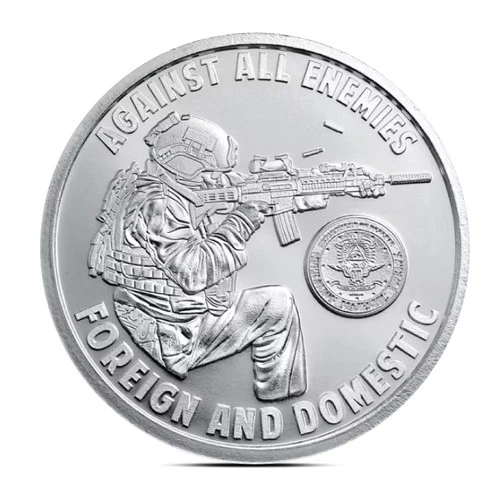 2025 1 oz Shield Against All Enemies Silver Round (BU)