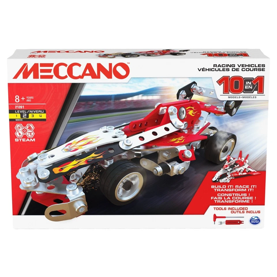 Meccano 10-in-1 Racing Vehicles NEW