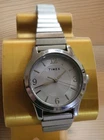 Vtg TW2R92700 Timex Women's Watch Stretch Bangle 25mm Silvertone EUC Working