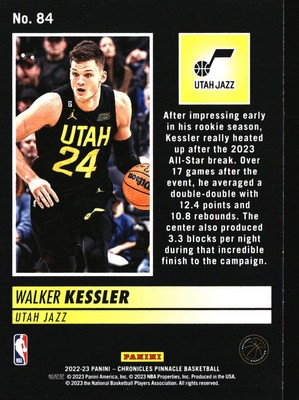 2022-23 Panini Chronicles Pinnacle #84 Walker Kessler | eBay
