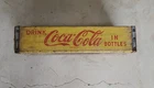 Vintage Coca-Cola Yellow Wooden Crate Soda Bottles Carrier  1967 Roanoke VA