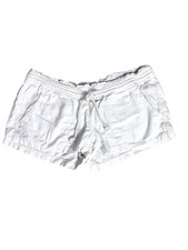 Boho Sleek Roxy White Shorts Linen Blend Fairy Core Quiet Luxury Whimsy M