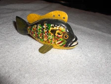 Wood Fishing Lure Decoy Signed & Carved by Leonard Nelson Ice Spear Fishing Mi.*