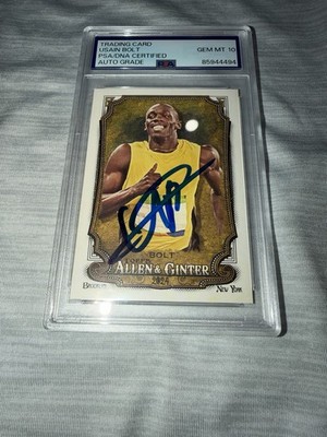 Usain Bolt Signed 2024 A&G Base Trading Card #208 Legend Gem 10 Auto PSA/DNA #5