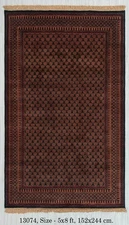 5x8 Black Red Tribal Senneh Handmade High KPSI Soft Thick Plush Feel Wool Rug