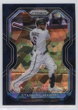 2021 Panini Prizm Tier II Navy Blue Cracked Ice 1/25 Starling Marte #123 y0i