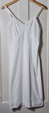Slip Dress Eyelets Embroidered Lace Trim Size XS Fairy Coquette Feminine Dainty