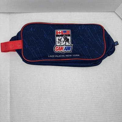 CAN/AM Lake Placid, New York Souvenir Hockey Skate Boot Bag (Red, Blue & White)
