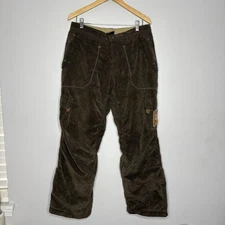 Napapijri Brown Athletic Hiking Pants Size Large Corduroy Antartic Research