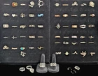 64 - LOT of  Vintage/Modern Estate Costume Jewelry RINGS - 1 marked 925 untested