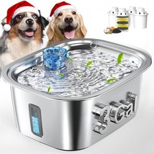 Dog Water Fountain for Large Dogs - 3 Gal Stainless Steel Dog Water Bowl Dispens