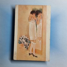 Risque Glamour Postcard C1915 Diaphanous Negligee Raphael Kirchner Artist Signed