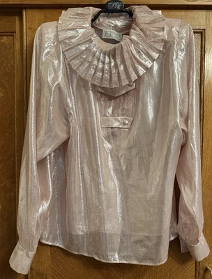 EMMANUELLE KHANH CHEMISIER HABILLE ROSE PALE VINTAGE T.40 - Photo 1/4