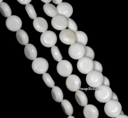 7MM SHELL GEMSTONE WHITE FLAT ROUND CIRCLE COIN 7MM LOOSE BEADS 16inch - Afbeelding 1 van 1