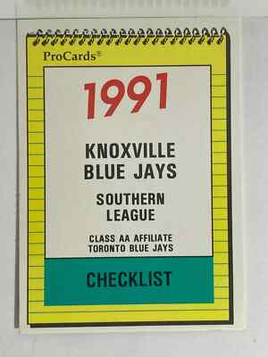 1991 Knoxville Tennessee Blue Jays Minor League Pre-Rookies