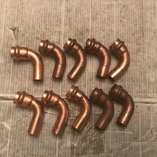 Lot Of 10 Streamline Mueller 90 Degree Elbow Copper 1/2" x 1/2" Street