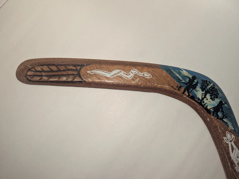 Vintage Wooden Painted 17 1/2” Boomerang Duncan McClellan Australia GC FREE SHIP - Image 2 of 4