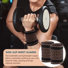 4pc Copper Wrist Brace Support Compression Sleeve Arthritis Carpal Tunnel Injury