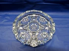 VTG Large 8" Anchor Hocking Star of David Pattern Prescut Glass Ashtray