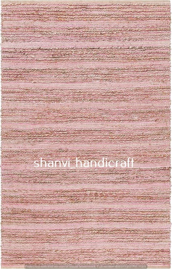 Rug natural Jute cotton handmade reversible modern living area carpet decor rug - Image 2 of 4