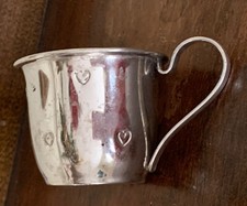 Vintage Denmark by HEJL Silver Plated HEARTS Baby Cup Denmark