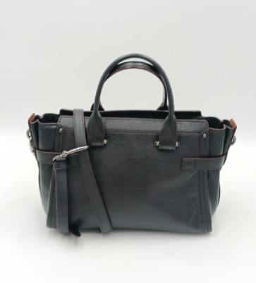 Coach Swagger Denim Patchwork Satchel/Crossbody w/Turnlock Detail