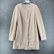 Anthropologie Pim & Larkin Textured Knit Cream Jacket Coat Sz M Elegant Formal