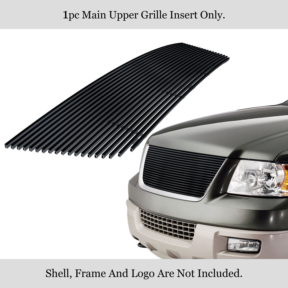 For 2003-2006 Ford Expedition Upper Stainless Black Billet Grille Grill Insert
