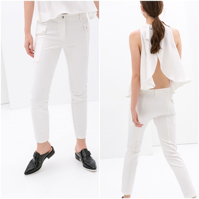ZARA Women's Cargo Pant(Off-white, US M/EUR M) | eBay