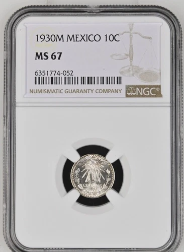 1930M Mexico 10 Centavos NGC MS67