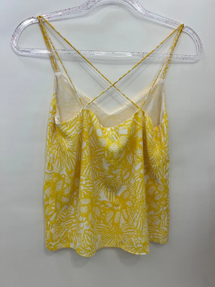 Blusa sin mangas H&M amarilla con tirantes de espagueti cami para mujer talla 2 Foto 3 de 4