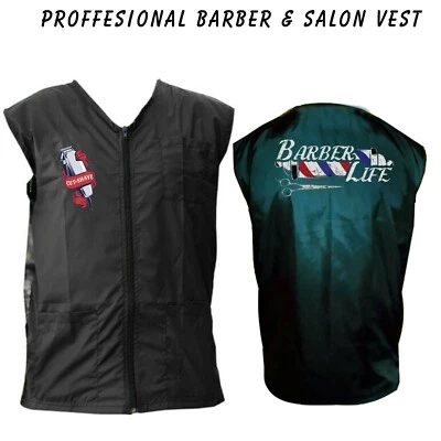 FALAH SHEARS Barber vest,Barber jacket,barber stylist vest,Black vest M to 3xl size