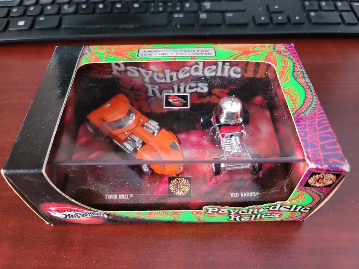 100% HOT WHEELS PSYCHEDELIC RELICS RED BATON TWIN MILL LIMITED