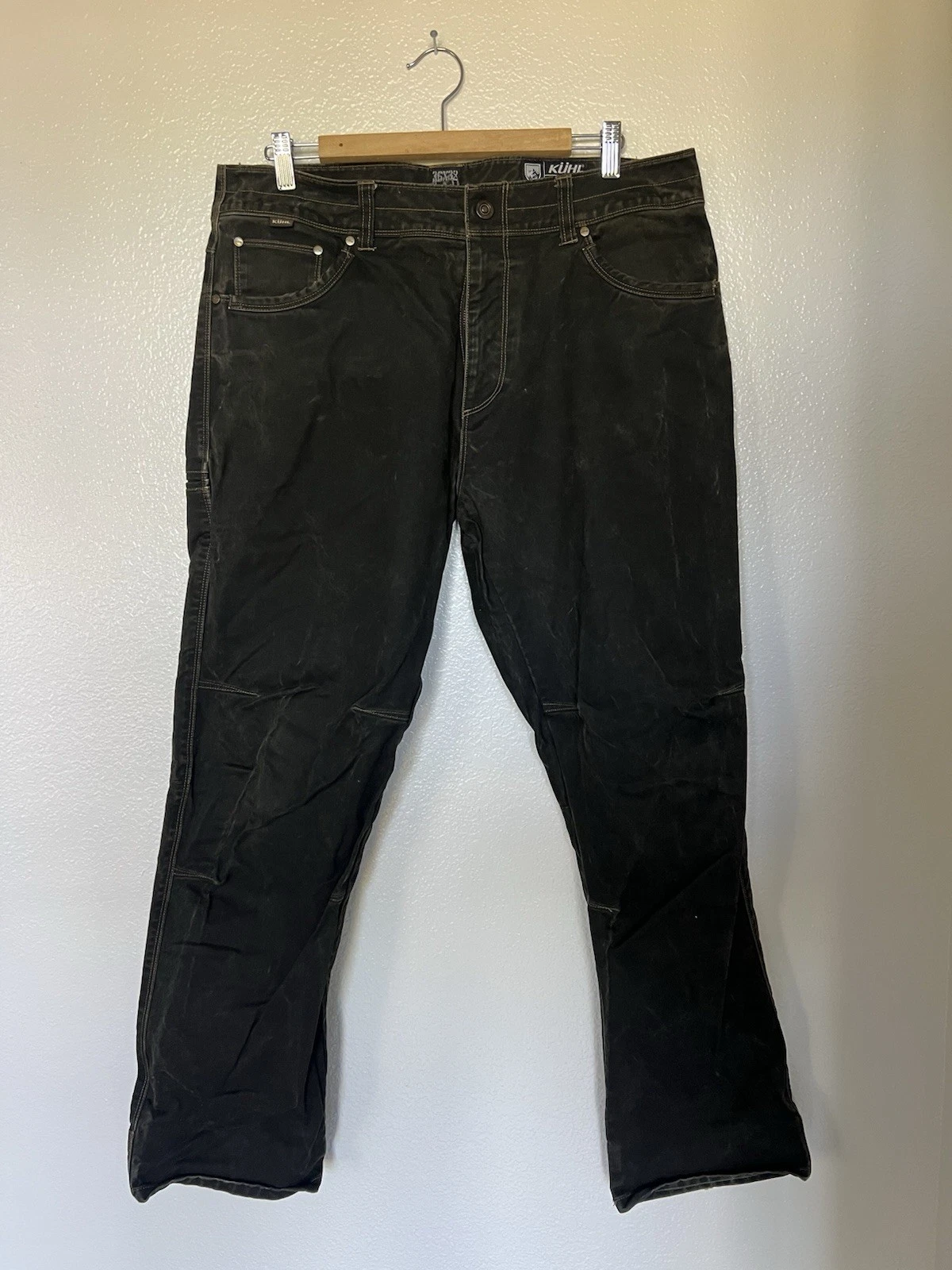 Kuhl Rydr Vintage Patina Dye Ryder Hiking Pants Mens 36x32 Dark Brown Outdoor