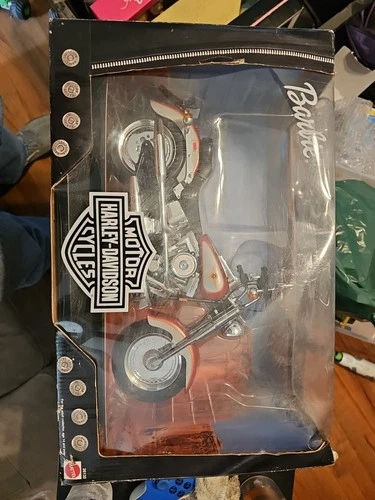 NEW Harley Davidson Red Fat Boy Motorcycle Mattel Barbie Doll.