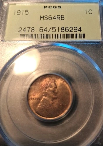 1915 Lincoln Wheat PCGS MS64 R/B