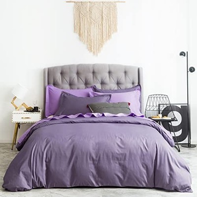  Purple Duvet Cover 100% Cotton 3 Pcs Set 1 Lavender Duvet Cover Queen Lilac