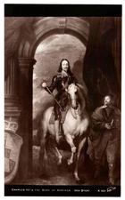 Vintage Postcard King Charles I Van Dyck Equestrian Portrait British Royalty Art